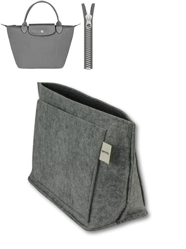 ZİPTERRA Fermuarlı Çanta İçi Düzenleyici / Longch.'e uygun - Renk:Gri