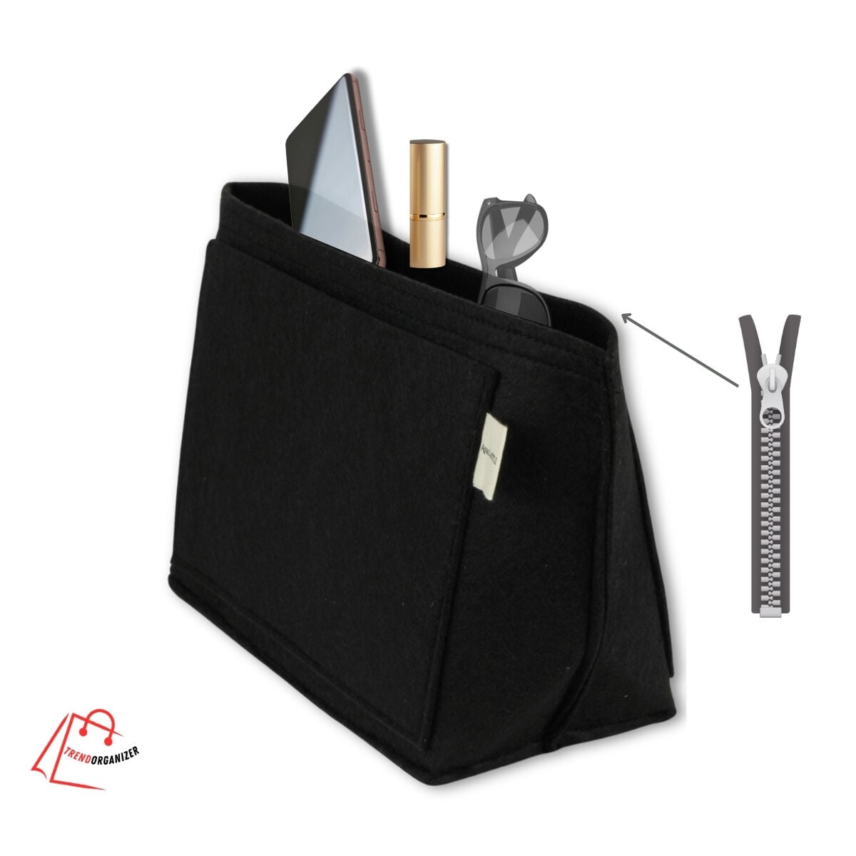Çanta Organizer - ZİPTERRA- Renk: Siyah (Longchamp çantaya uygun)