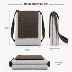 Postacı Çantası - ALTO Bag - Renk: Gri/ Deri