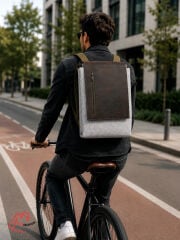 Postacı Çantası - ALTO Bag - Renk: Gri/ Deri